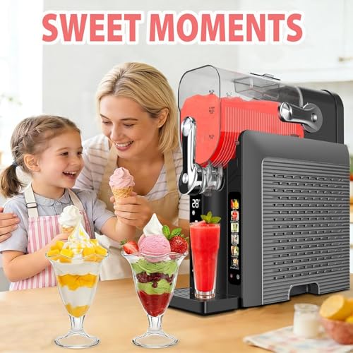 Image of Slushie Machine for Home - 88oz Frozen Drink Maker Slushy Maker & Soft Ice Cream Maker, 6 Preset Programs| Slushie, Cocktails, Frappes, Ice Cream, Smoothies, Milkshakes (Screen Version）