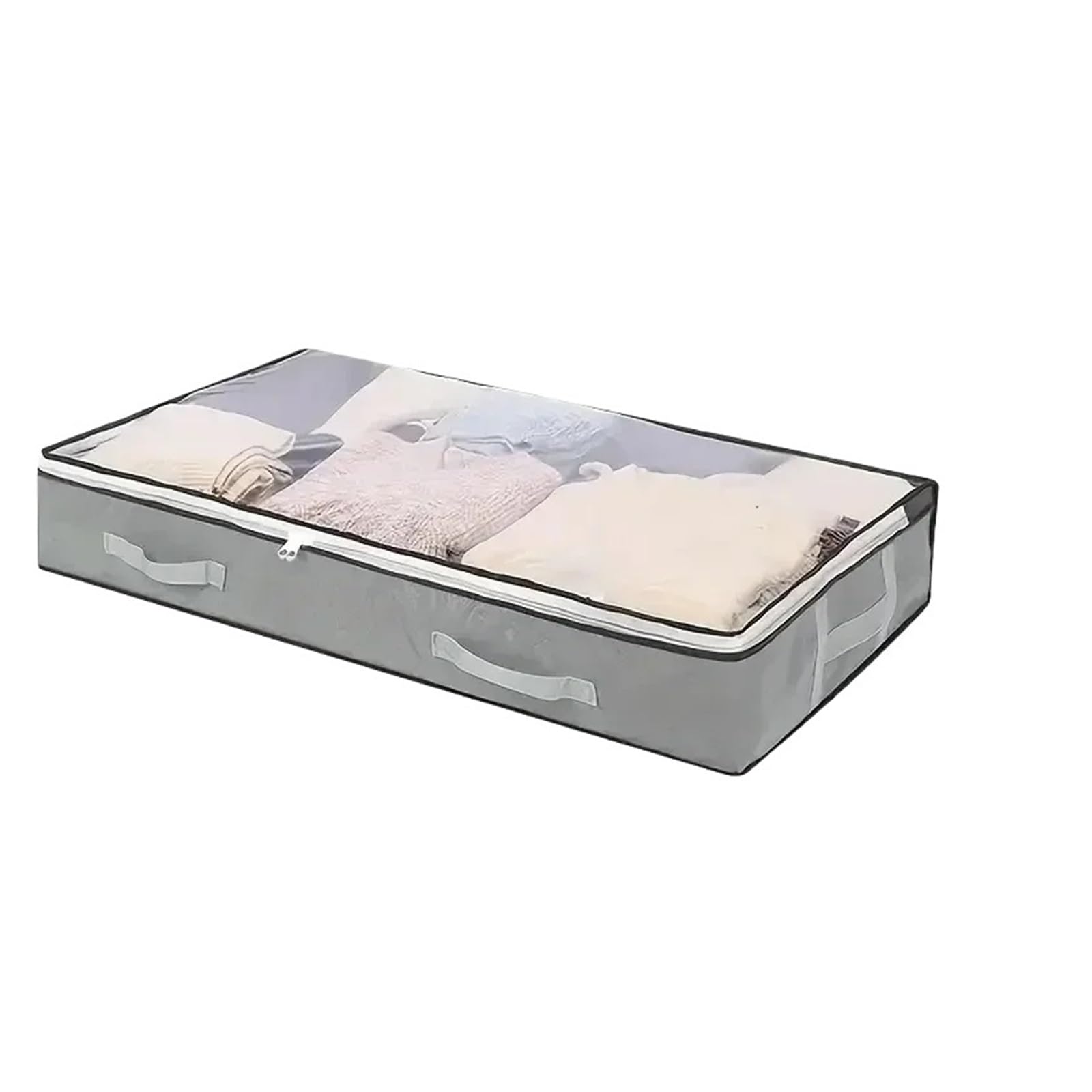 EnxJire Bed Sheet Organiser 1pc/2pcs/3pcs Dustproof Under Bed Storage Box with Reinforced Handles for Comforter Blanket Pillow Bedroom Accessories(Gray 2pcs)