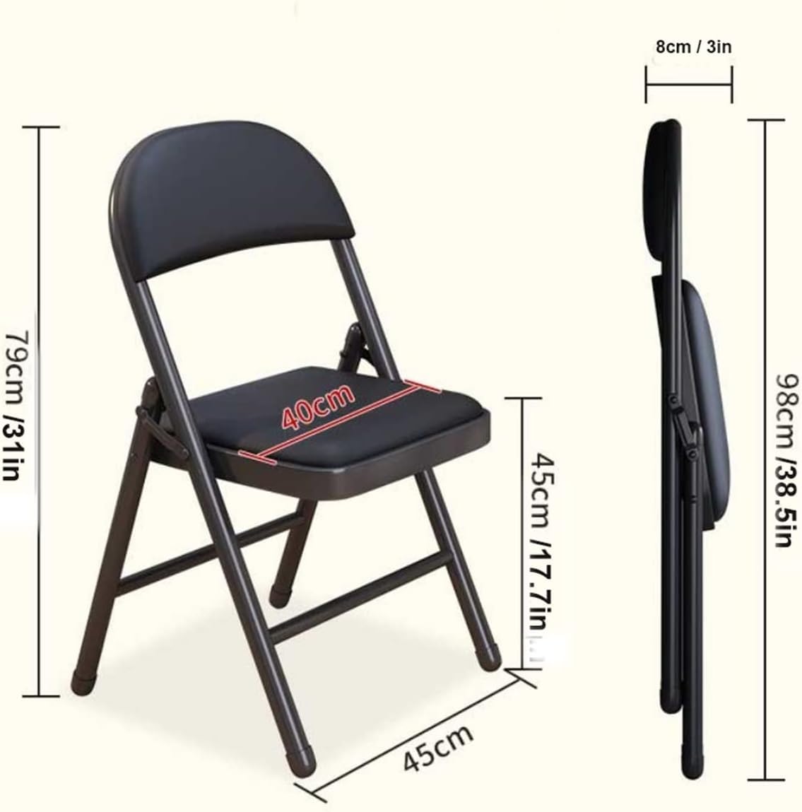 Genérico Taburete Plegable Portátil, Capacidad De Carga De 136 Kg (300 Lbs), Estructura De Acero, No Requiere Montaje, Apilable, Apto para Uso En Interiores Y Exteriores (White)