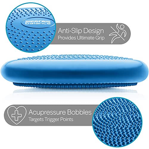 Core-Balance-Wobble-Cushion-Physio-Air-Stability-Cushion-Inflatable-Core-Trainer-Sensory-Cushion-for-Chair-Pump-Included-33cm-x-2-inches