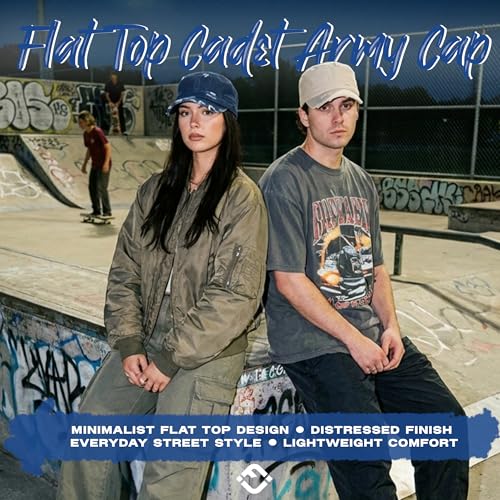 Image of Funky Junque Newsboy Hat for Women - Distressed Cadet Cap, Army Military Style Vintage Baseball Hat