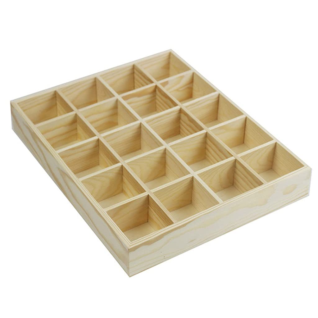 Caja de Almacenamiento de 20 Compartimentos, Caja de Almacenamiento de Ropa Interior, Organizador de Calcetines, Bragas, cajón apilable, contenedor de artículos Diversos, Original de Madera