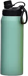 Garrafa Térmica 800 ml Aço Inox Parede Dupla e Isolamento a Vácuo, Ideal Para a Prática de Esportes, Com Tampa de Silicone Antivazamento. Qualidade Premium - Marca: AMOREJA (Verde)