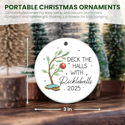 Boule de pickleball de Noël céramique arbre décoration - 6