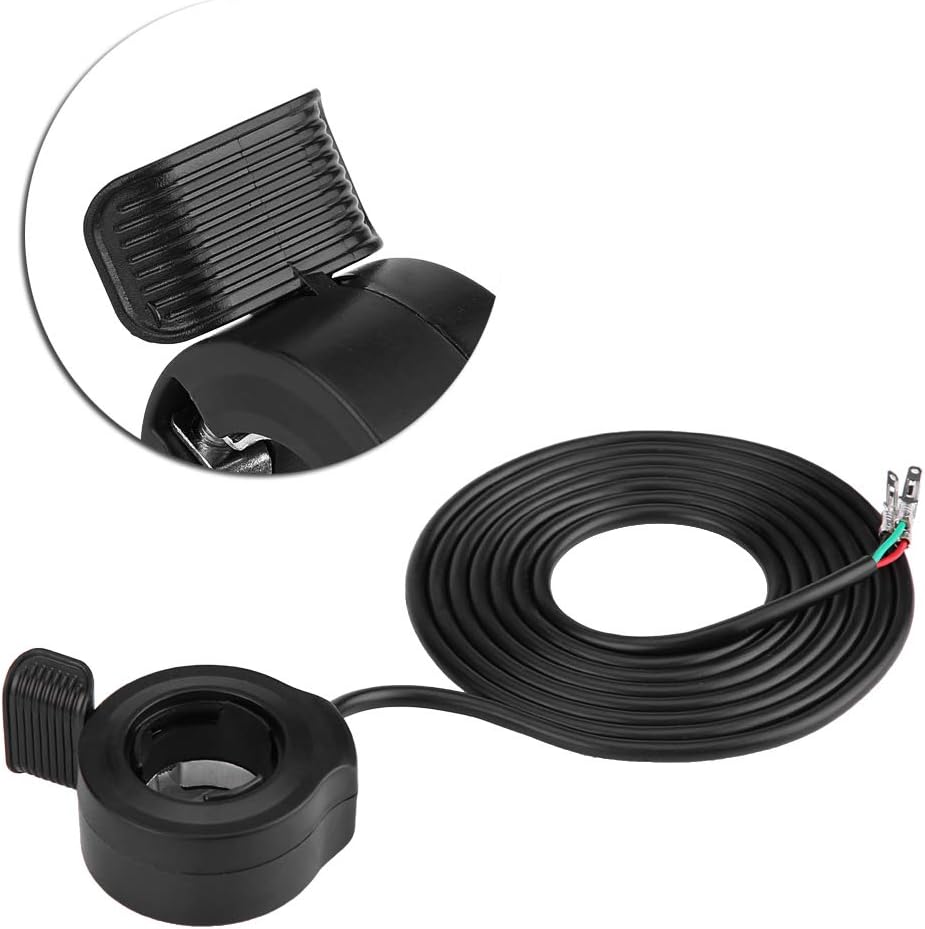 Close-up of the thumb throttle lever and the three-wire connection