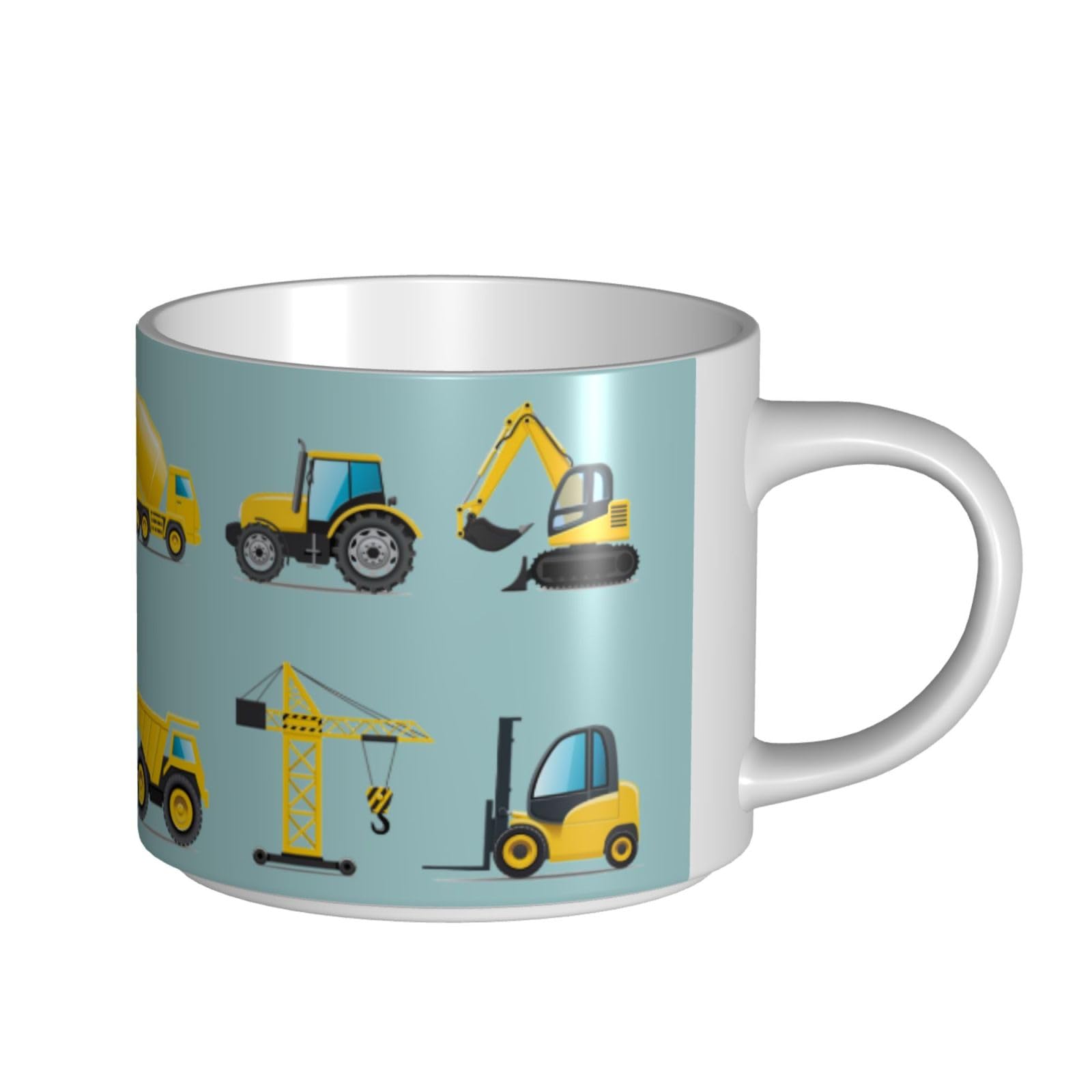 Cartoon Heavy Machinery Truck bedruckte große Kapazität Keramik Tassen Keramik Kaffeetasse