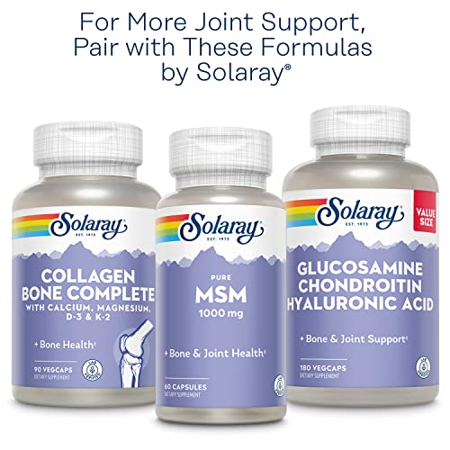 Image of SOLARAY Glucosamine Sulfate 1500mg with Turmeric & Boswellia, Joint Health Support, 60 VegCaps (30 Servings), Two Daily