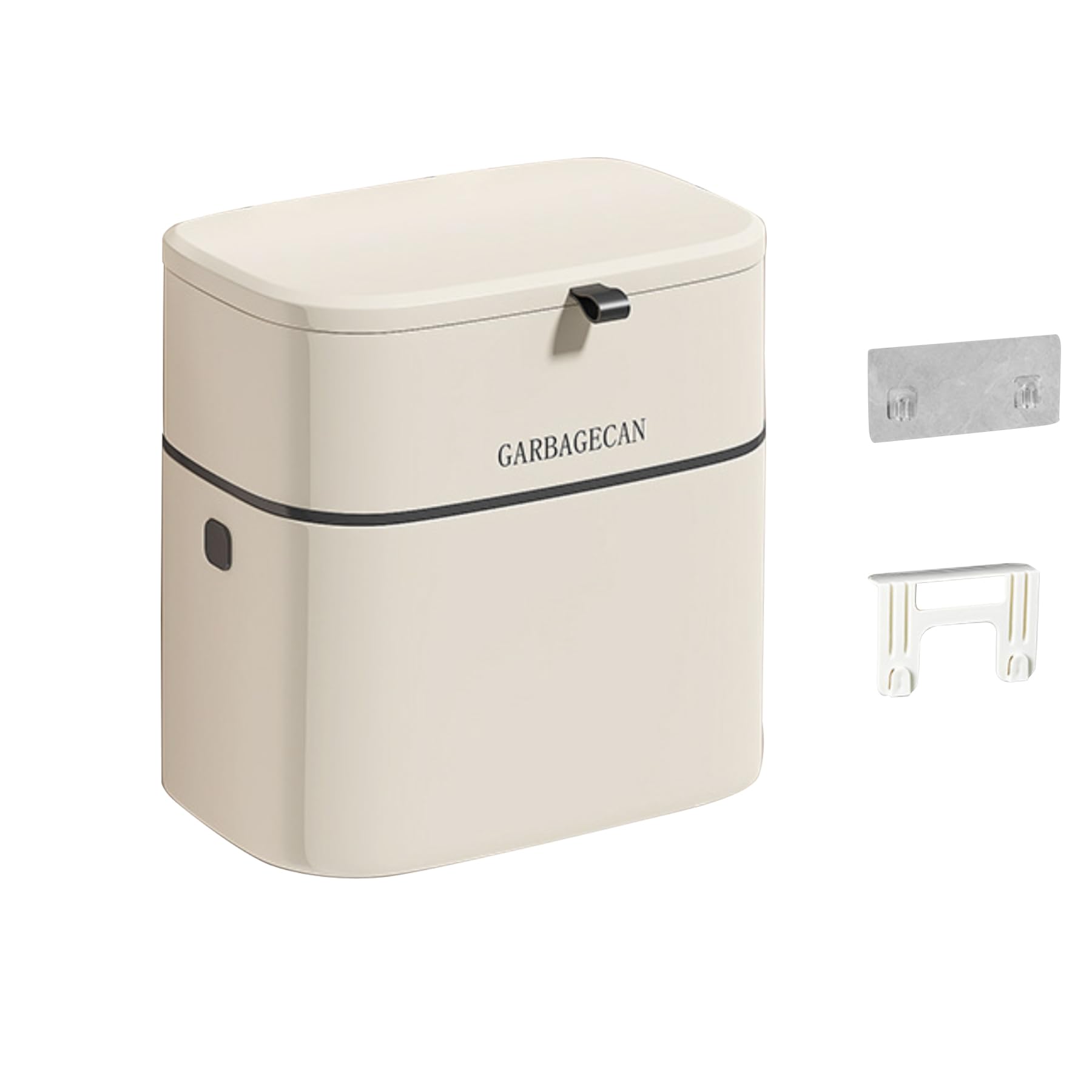 7/9L Garbage Can Wall Mounted With Sliding Lid Kitchen Trash Can For Under Sink