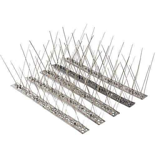 Haierc Bird Nest Prevention Spikes for Pigeons, Small Birds Defender, Stainless Steel Deterrent -10 Pack (10 Feet)
