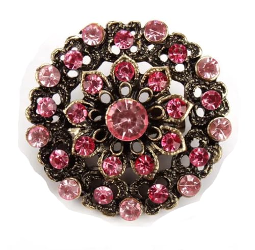 Broche de flor rosa para vestidos de fiesta y chaquetas mujer