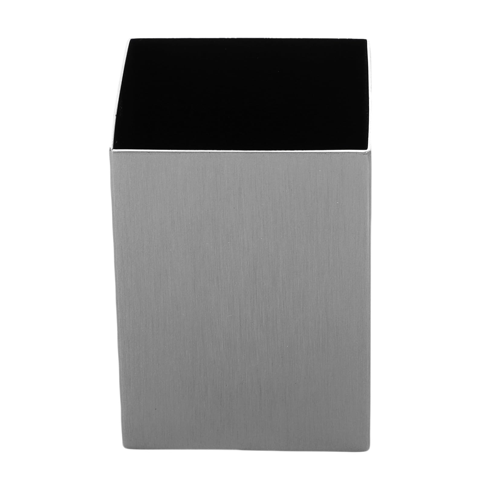 Porte-stylo en acier inoxydable carré noir de grande capacité pour bureau