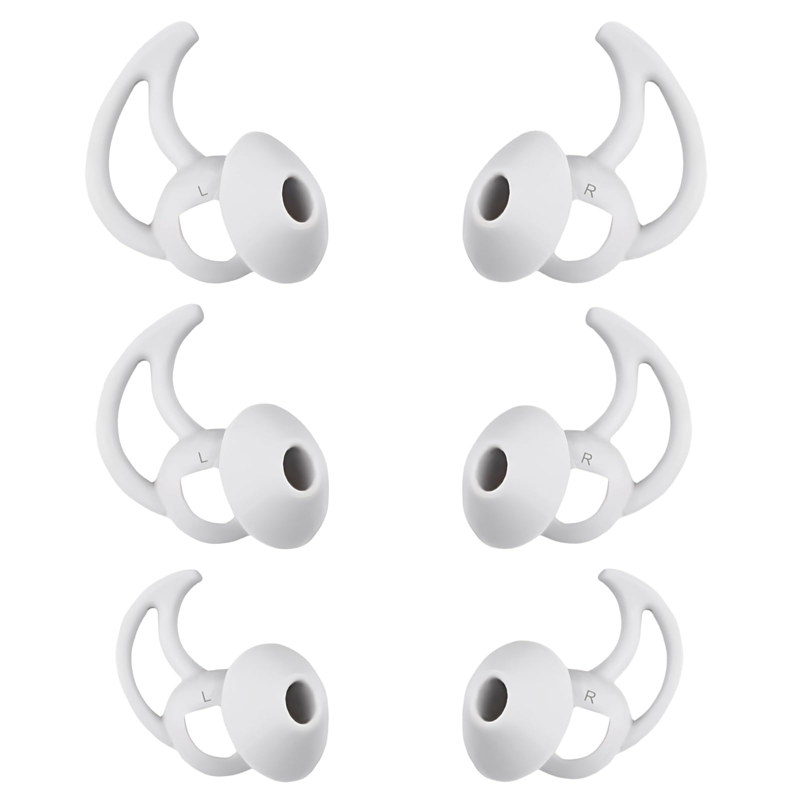 WKYMY Earbud Replacement Tips Silicone Earbud Tips Compatible with Bose Quietcomfort and Sport Headphone Rubber Tips Ear Bud Covers 3 Pairs S M L Gray