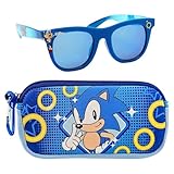 Arkaid Sonic the Hedgehog Boys Sunglasses with Case for Easter Basket | Official Sonic Gift Set | Safe UV 400 | Kids Size