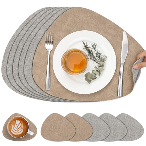 Chitomars Tischsets Leder und Untersetzer, Platzset Rund doppelseitig – Ansicht 1