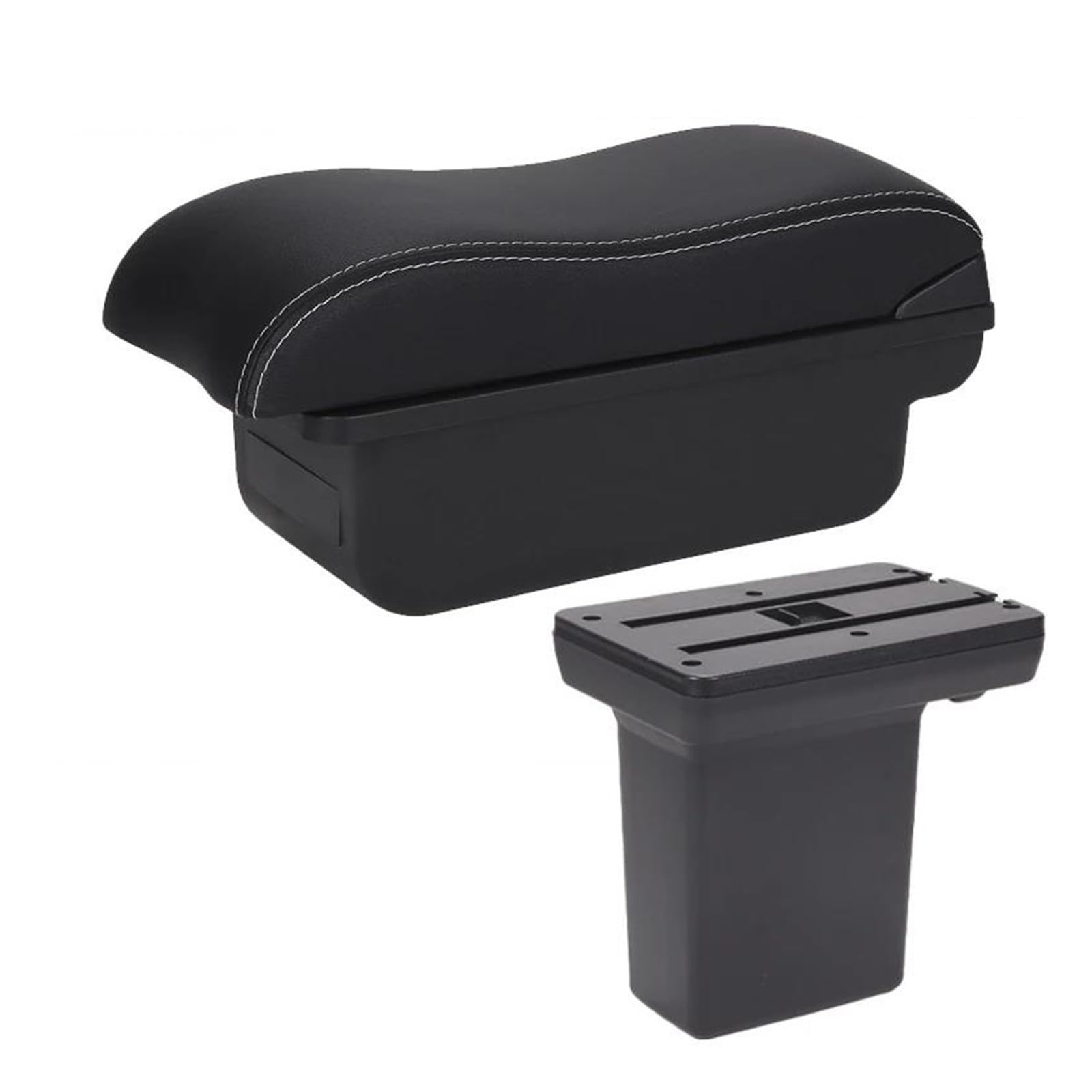 REOKIP For Opel For Mokka 2025 Car Armrest Box Center Console Storage Box Car Arm Rest Box(C3 Black white NO USB)
