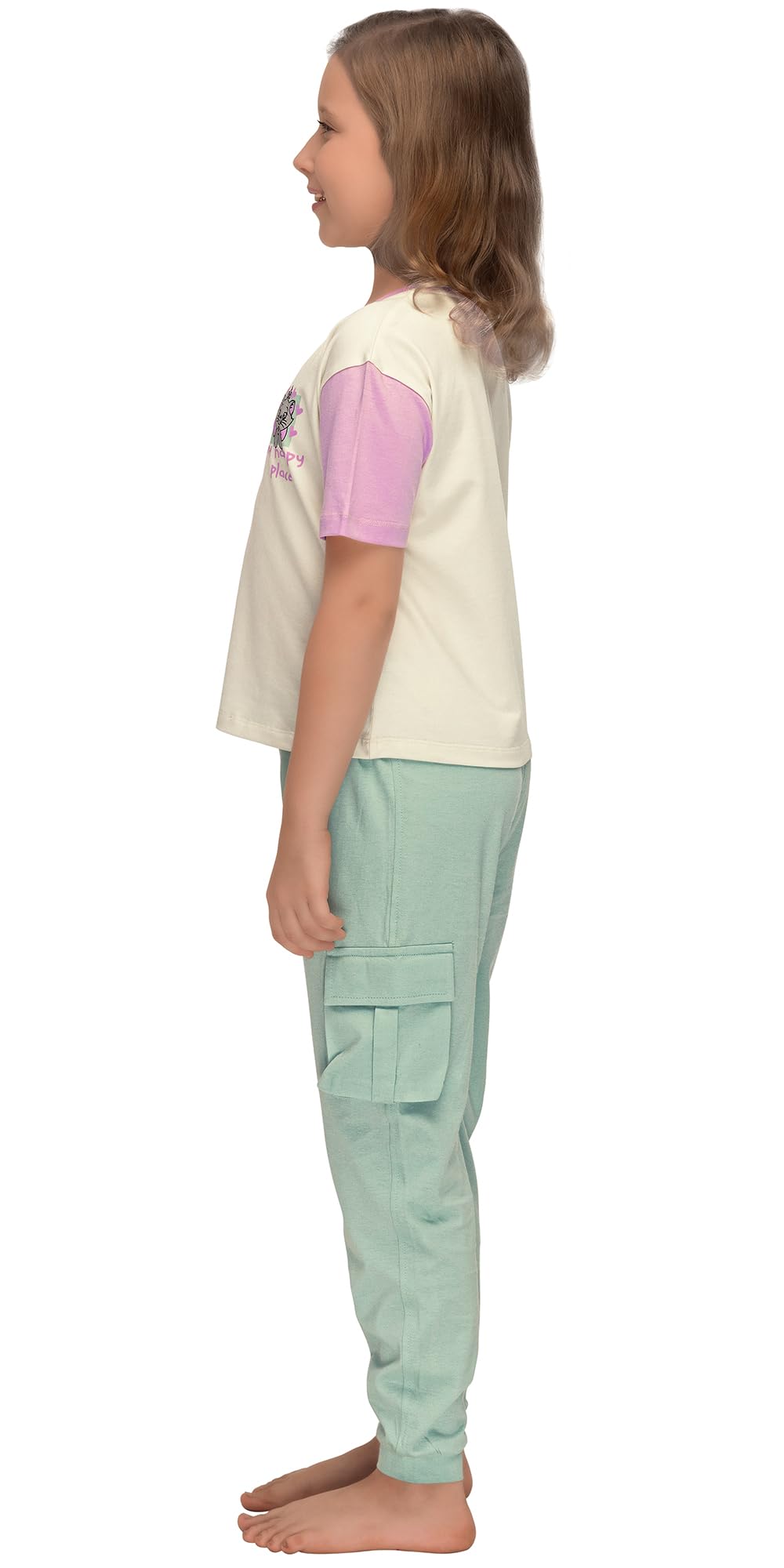 Laughing Kids Funny Bunny Top and Joggers Night Suit Sets for Girls LK-JG-25022 (7 to 8 to Years) Light Blue 2