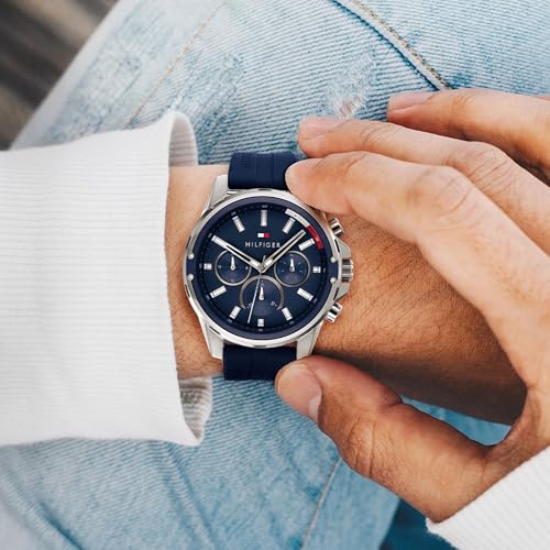 Miniatura 4 de Tommy Hilfiger Reloj Analógico de Cuarzo Multifunción para Hombre con Correa en Acero Inoxidable o en Silicona