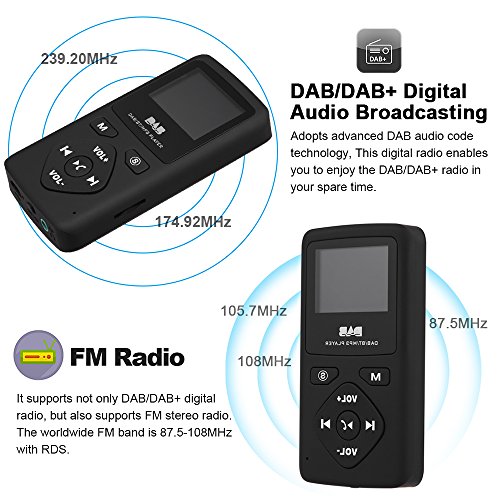 GZCRDZ - Radio portatile DAB/DAB+ Mini Pocket