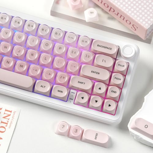 Image of dagaladoo PBT Keyboard keycaps,moa keycaps Jelly,Gradient White /Pink