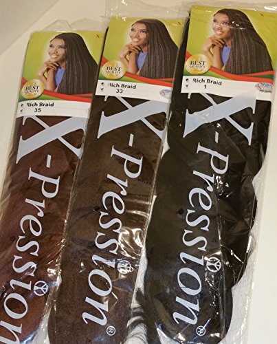 X-Pression Rich Braid Hair Extension - African Version (Pack of 3) Color 35