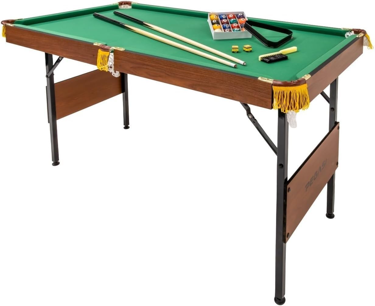 Pegasi Billardtisch 5ft Foldy - Billardtisch 5ft - Tischbillard - Zusammenklappbar - Pool Table für Erwachsene - Indoor - Premium Qualität - Holz - Grün