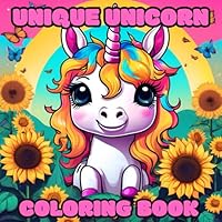Unique Unicorn Coloring Book: Adorable Unicorn Coloring Pages, Featuring Waterfalls, Rainbows, & Butterflies, for Kids, Teens and Adults B0DDPH496G Book Cover