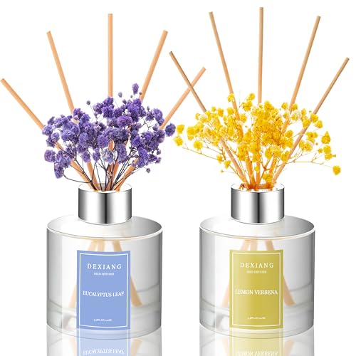 Elegant Eucalyptus Reed Diffuser Set - 3.38 fl oz (100ml) Essential Oil with 6 Reed Sticks | Home & Bathroom Decor