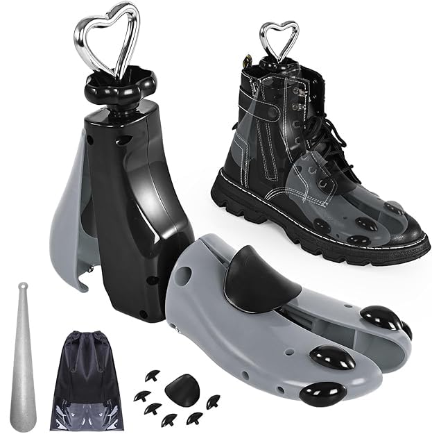 UHIAGREE Shoe Stretcher Women Men Boot Stretcher Adjustable Unisex Boot Wide Feet ABS Plug L for Wms 11-14; Mens 10-14 (Grey 1pcs)