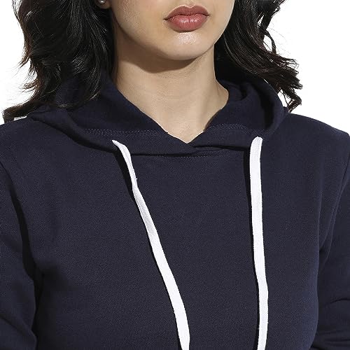 Image of PINACOLADA Women's Pullover Hoodie with Kangaroo Pockets for Casual Wear | Hooded Neck | Long Sleeve | Drawstring Closure | Cotton Sweatshirt Crafted with Comfort Fit for Everyday Wear