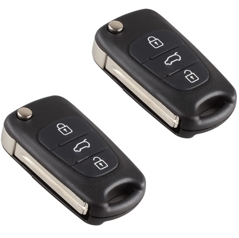 2 x Hyundai Replacement Car Key Fob Remote Control Cover Case (i20 i30 i35 IX20 IX35 - Kia Ceed Rio Picanto Sportage Sorento Venga Vehicle