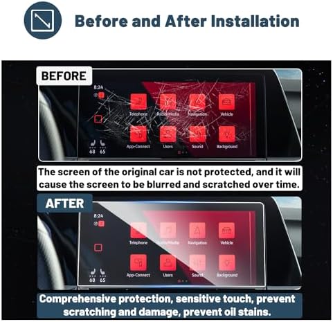 Screen Protector for VW MK8 GTI 10-inch Radio Touchscreen 2020-2025 Volkswagen GTI Accessories 9HD Clarity Tempered Glass Compatible with 2020 2021 2022 2023 2024 2025 VW Volkswagen GTI — view 3