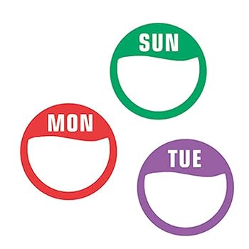 Amazon | Hellery 曜日ステッカー 7ロール/3500枚 日付