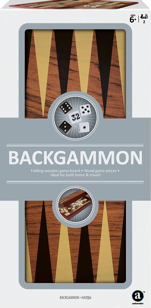 Ambassador Folding Wood Backgammon Set