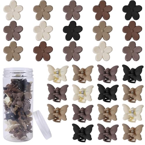 Pinzas pequeñas para el pelo: pack de 30 clips de mariposa y flores para niñas