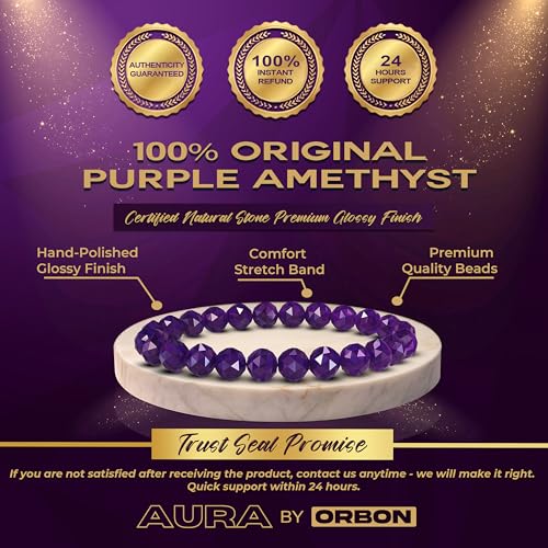Image of ORBON Certified Natural Crystal Stone Bracelet for Men & Women | Powerful Gemstone Bracelet | Real Certified Stones with Authenticity Certificate & Activation Card