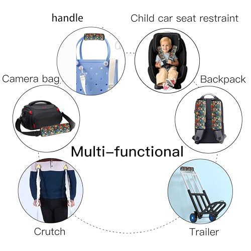 Image of 2 Pack VegaPunkLab Seat Straps Shoulder Pads for Kids - Seat Belt Cover Pad, Perfect for Car Booster Seats, Strollers, High Chair, Backpacks, and More, Rainbow