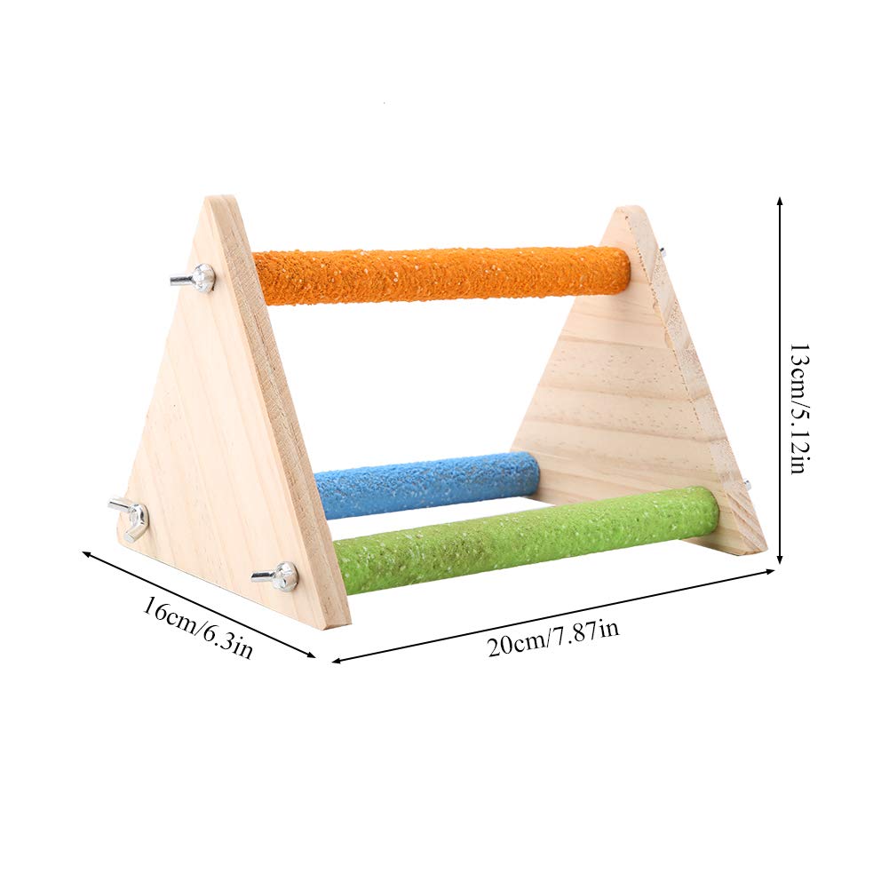 Gavigain BIRD WOODEN PERCH WOOD STAND TOY FOR BIRDS TRAINING (Wooden)