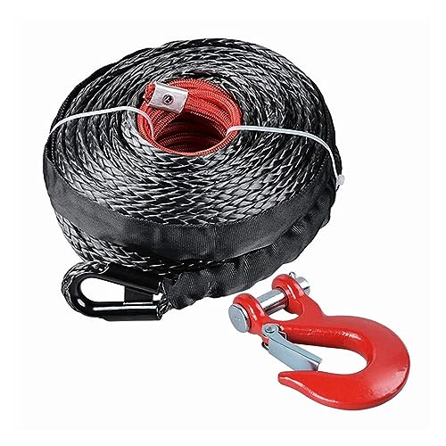 Cuerda de remolque sintética de 3/8 para cabrestante de 23809 libras con gancho de rescate SUV