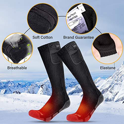 Barchi Heat Battery Heated Socks - Rechargeable Warm Winter Socks For Men Women, Foot Warmers For Camping Hunting Running Hiking Riding Skiing Cycling Motorcycle Cold Feet #TOP3