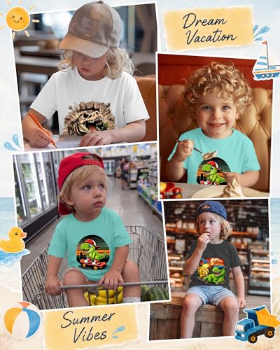 Image of Xaatren 3 Pack Toddler Boys Graphic T Shirts | Baby Boy Short Sleeve Crew Neck Cotton Print Tees, Summer Cartoon Tops, Kids Casual, School, Playwear, Daily Wear