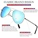 AIEYEZO Classic Aviator Polarized Sunglasses for Men Women Spring Hinge Metal Frame UV400 Protection (Silver/Ice Blue Mirror)