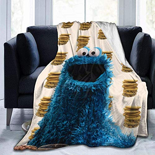 XZHYMJ Fleece Blanket Monsters who love cookies Ultra-soft microfleece blanket Anti-pilling flannel Sleeping comfort Super soft sofa blanket print 50X40 inches