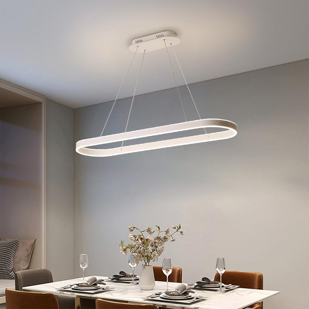Lampadario lineare a LED, lampadario Quadrato Moderno a Sospensione, Striscia Luminosa Lunga per soffitto, Ideale per Tavolo da Pranzo, Ufficio, Ristorante e Isola Cucina.