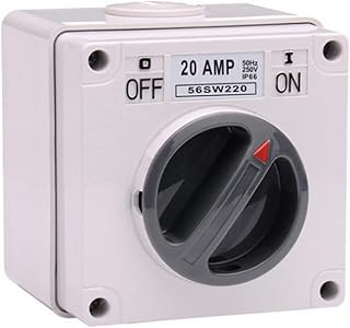 Rotary Changeover Switch, Outdoor Waterproof Cam Selector Switches Enclosed On‑Off Disconnect Switch Buttons Indicators with Exterior Box 500v(3P 63A)