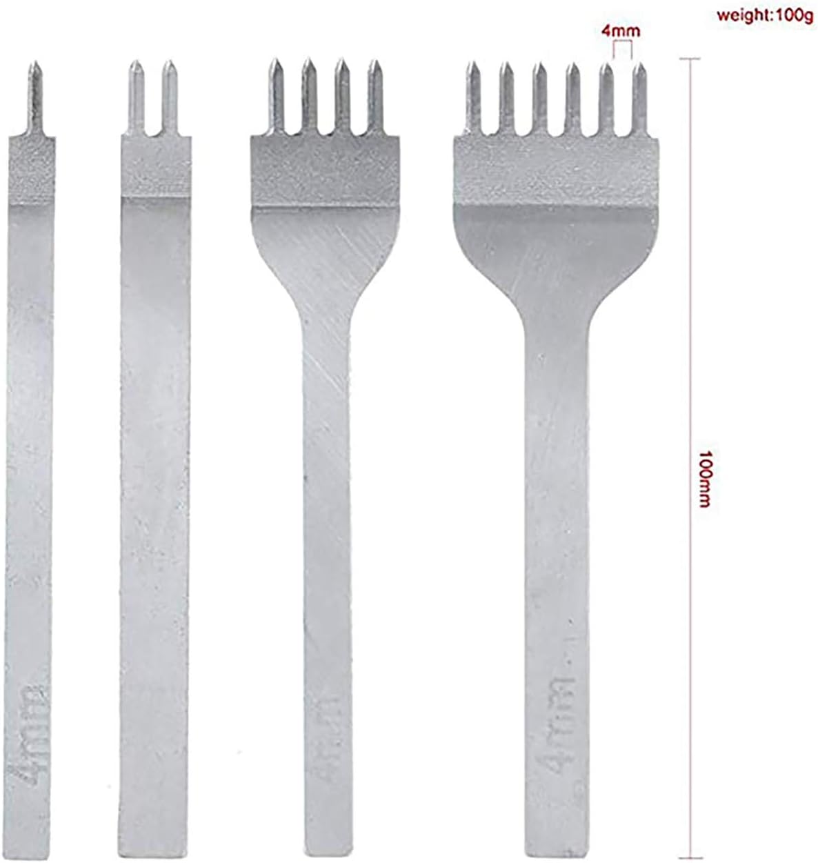 8pcs Leather Pattern Stamping Tools Set for Leathercraft DIY Handmade Art(Size: 5/16 Inch to 3/8 Inch,8.0-9.5 mm Tall)