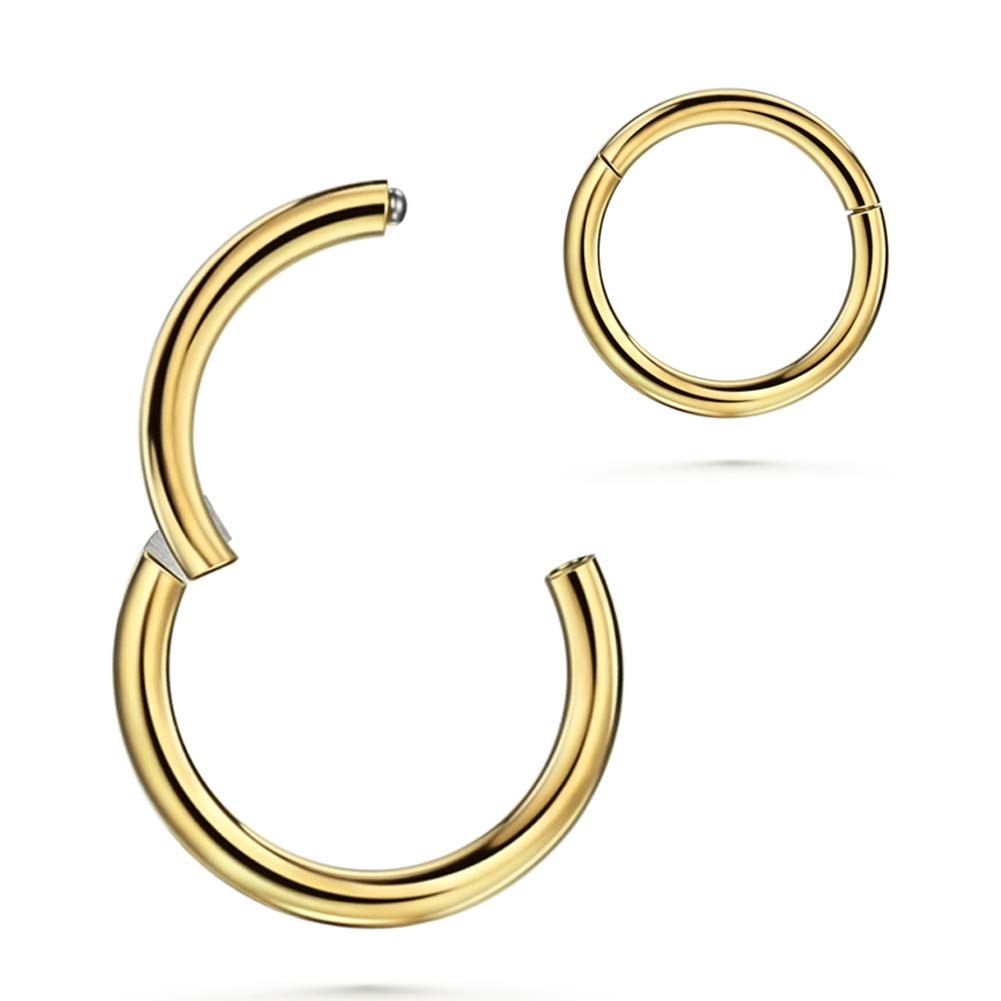 JOFUKIN 316L Surgical Steel Hinged Clicker Segment Septum, Lip Nose Hoop Ring, Helix Daith Cartilage Tragus Ring Body Piercing Jewelry Earring for Women Men — view 8