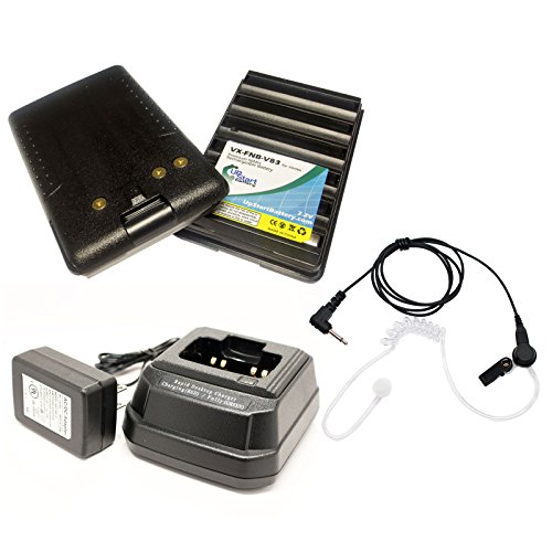 2-Pack Yaesu/Vertex Fnb-V83 Two-Way Radio Battery (1600Mah, 7.2V, Nimh) + Charger + Listen Only Fbi Earpiece Replacement For Yaesu Vx-150, Yaesu Vx-110, Yaesu Vx-160, Yaesu Vx-180, Yaesu Vx-210 #TOP20