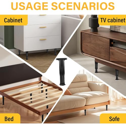 Image of 4pcs Telescopic Bed Support Legs for Pallet, Platform & Wooden Bed Frames