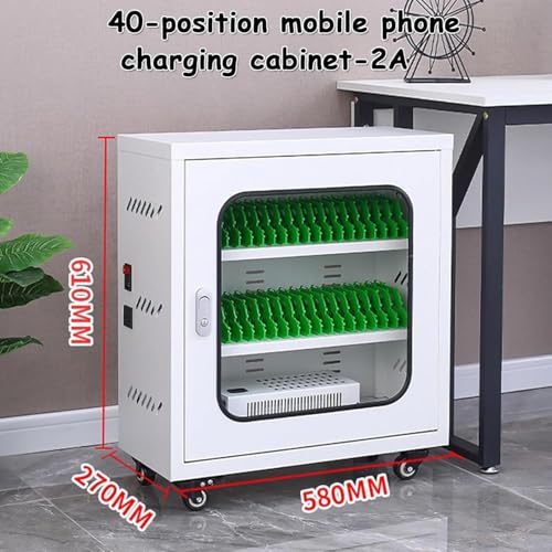 Armadietto Portatile per la Ricarica di cellulari, Stazione di Ricarica USB da 6 a 60 Slot e Carrello portaoggetti, Organizer per cellulari Ricaricabili per Eventi, uffici e scuole, 60 Slot