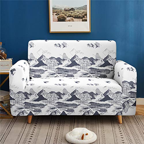 Enhome Extensible Housse de Canapé avec Accoudoirs, 1/2/3/4 Places 3D Montagne Revêtement de...
